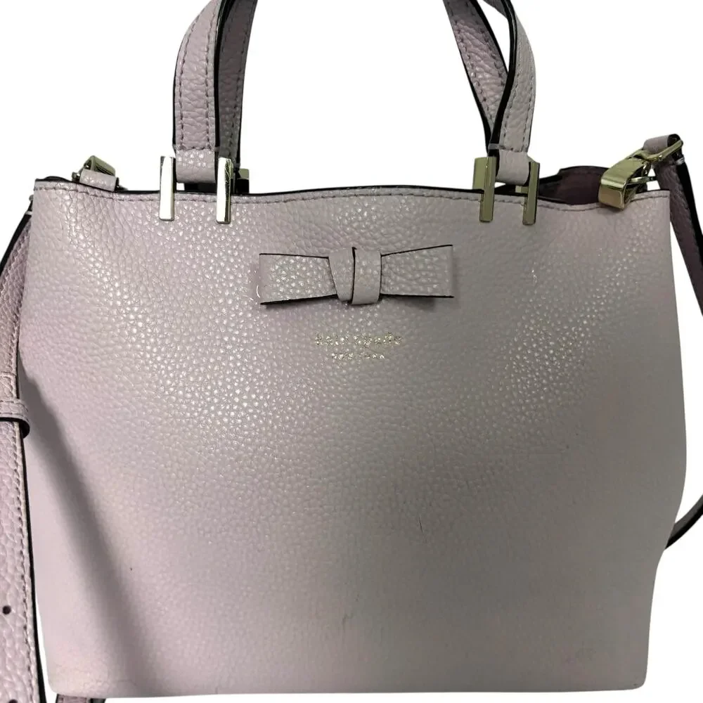 Kate Spade Satchel Crossbody Bag Purple Lavender Leather Pershing Street Gwyn
